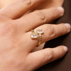 Bague Alexyne en acier inoxydable doré à l'or fin