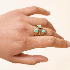 Bague Lenore en acier inoxydable doré à l'or fin