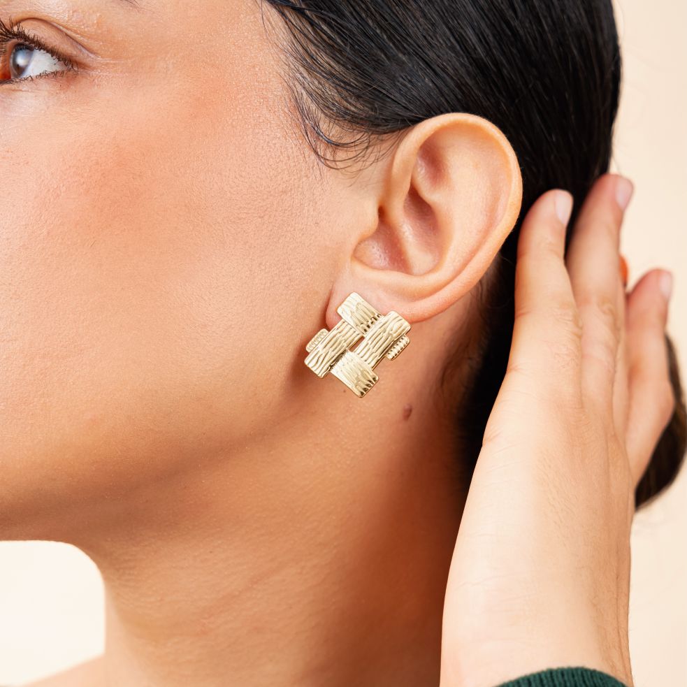Boucles Serely en acier inoxydable doré à l'or fin — vue 3