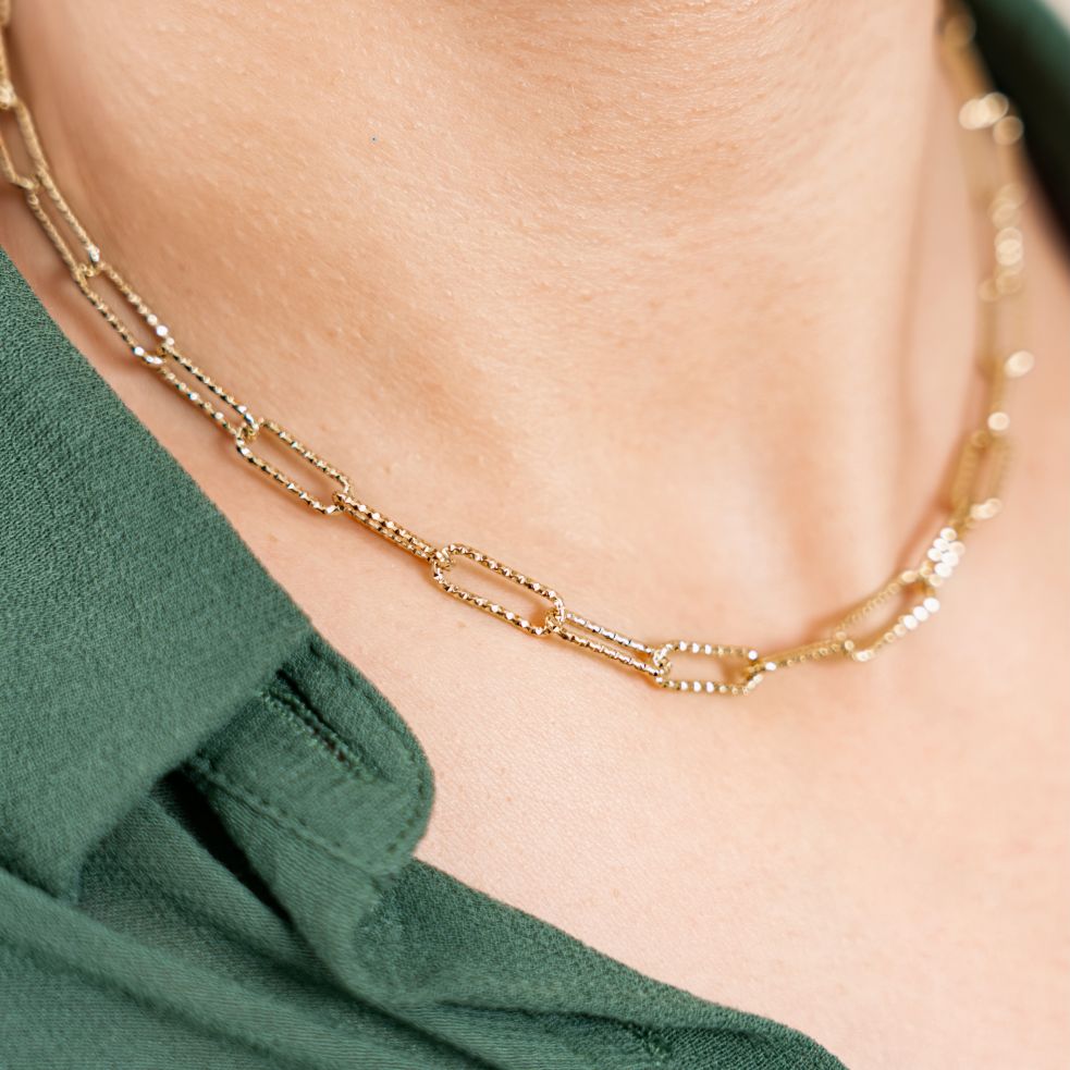 Collier Jaqueline en acier inoxydable doré à l'or fin