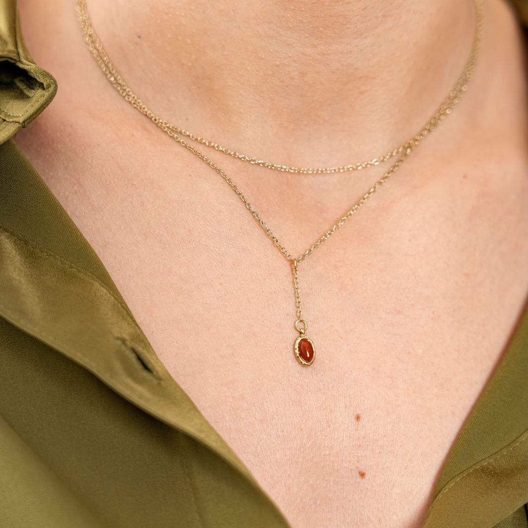 Collier Prissie en acier inoxydable doré à l'or fin — vue 4