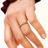 Bague Afra en acier inoxydable doré à l'or fin