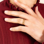 Bague Haoua en acier inoxydable doré à l'or fin — vue 2