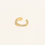 Bague Haoua en acier inoxydable doré à l'or fin