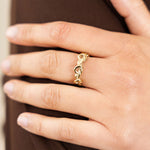 Bague Sabriya en acier inoxydable doré à l'or fin — vue 2