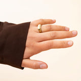 Bague Naoura en acier inoxydable doré à l'or fin — vue 2