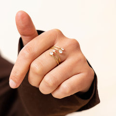 Bague Houdia en acier inoxydable doré à l'or fin