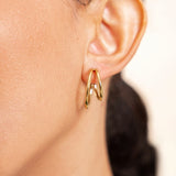 Boucles Hanine en acier inoxydable doré à l'or fin — vue 3