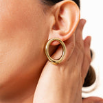 Boucles Hanifa en acier inoxydable doré à l'or fin