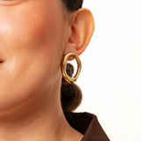 Boucles Hanifa en acier inoxydable doré à l'or fin — vue 3