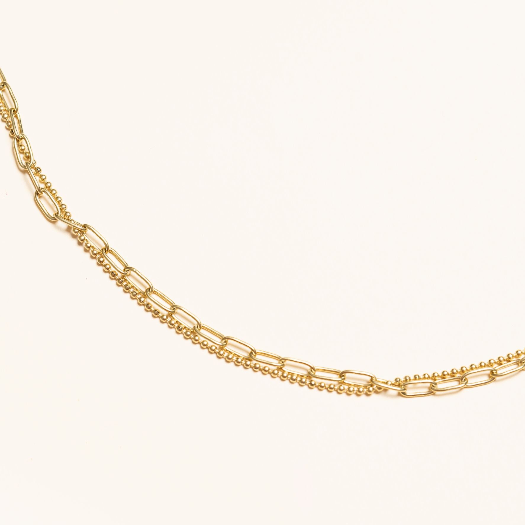 Collier Rawya en acier inoxydable doré à l'or fin — vue 4