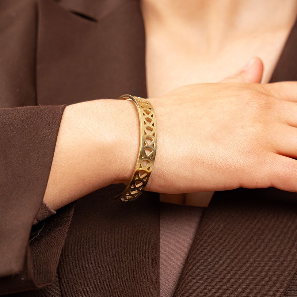 Bracelet Tahira en acier inoxydable doré à l'or fin — vue 2
