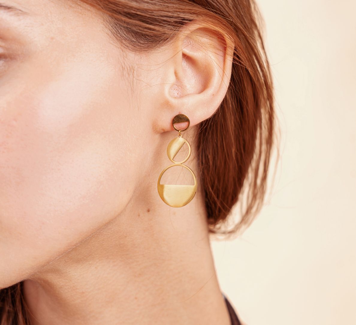 Boucles Storm en acier inoxydable doré à l'or fin — vue 3