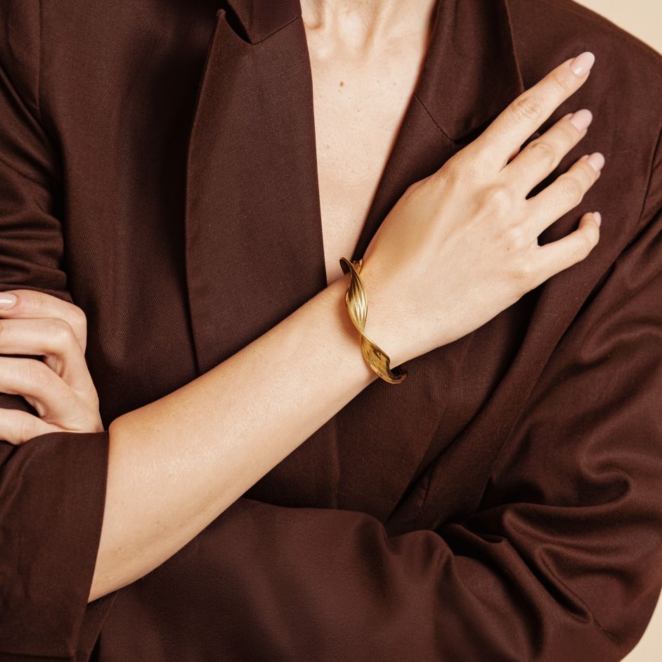 Bracelet Marjana en acier inoxydable doré à l'or fin — vue 2