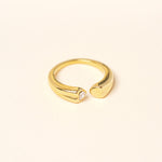 Bague Dany en acier inoxydable doré à l'or fin — vue 3