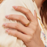Bague Dany en acier inoxydable doré à l'or fin — vue 4