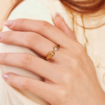 Bague Dany en acier inoxydable doré à l'or fin — vue 2