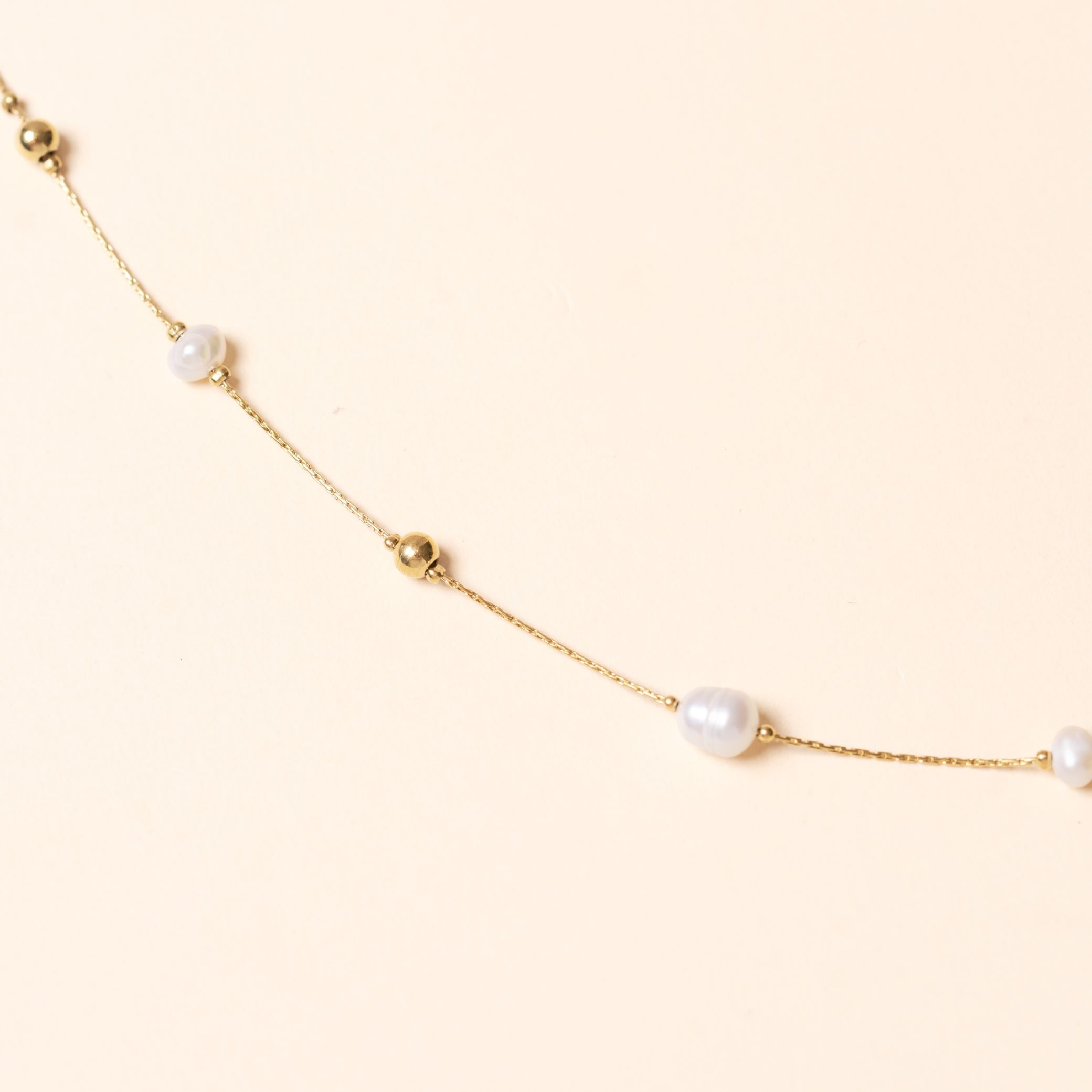 Collier Pearl en acier inoxydable doré à l'or fin — vue 4