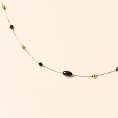 Collier Onyx en acier inoxydable doré à l'or fin