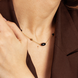 Collier Onyx en acier inoxydable doré à l'or fin — vue 2