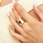 Bague Sélije en acier inoxydable doré à l'or fin