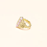 Bague Néjy en acier inoxydable doré à l'or fin