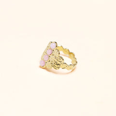 Bague Néjy en acier inoxydable doré à l'or fin