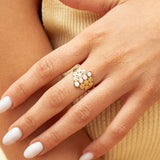 Bague Néjy en acier inoxydable doré à l'or fin — vue 2