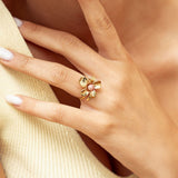 Bague Fanny en acier inoxydable doré à l'or fin