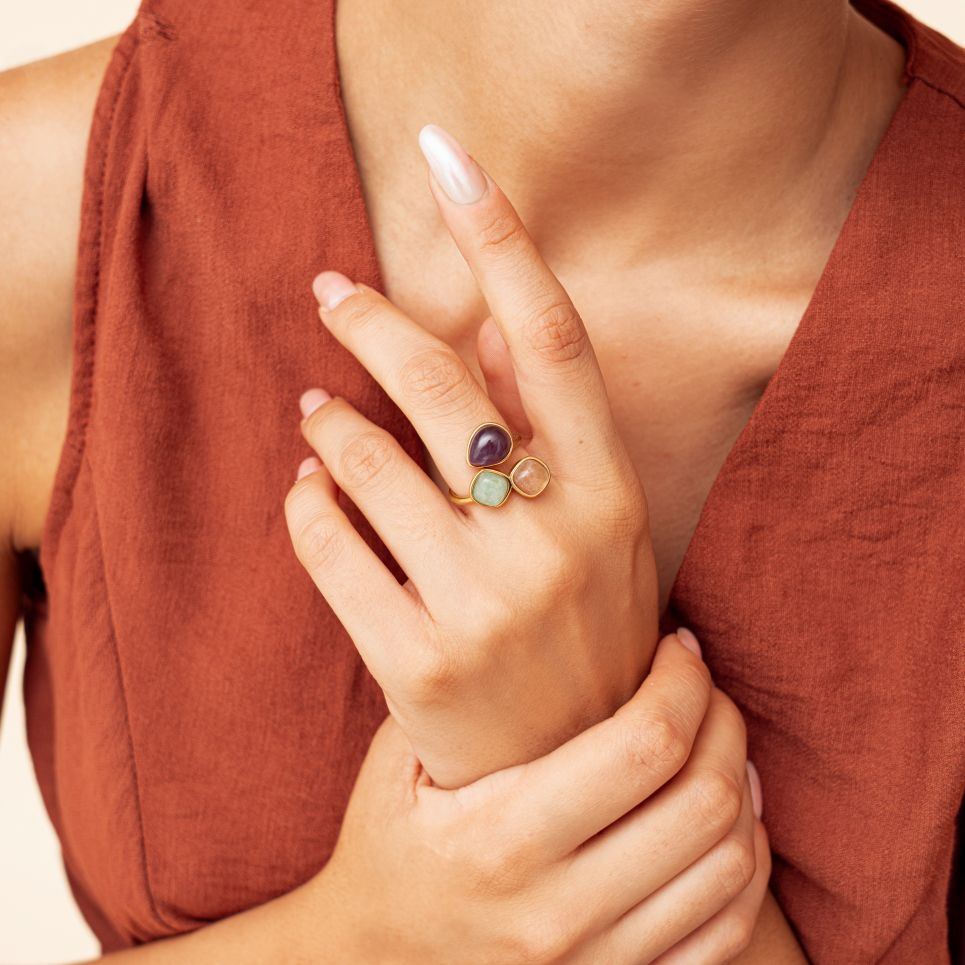 Bague Marline en acier inoxydable doré à l'or fin — vue 3