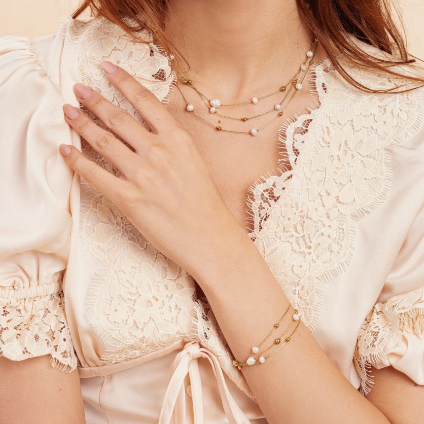 Parure Capri en acier inoxydable doré à l'or fin — vue 2